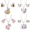 Pink Horse Unicorn Jewelry Sets Girl Animal Beer Accessories Kids Jewellery