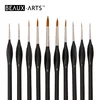 10pcs Detail Synthetic Hair Artist Paint Brush Set Miniature Fine Brush for Nair Watercolor Oil Acrylic Craft Models