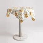 2018 Handmade Sunflowers Embroidery Spring Table cloth Topper Square 36 By 36 Inches