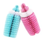 Cute Honeycomb Baby Bottle Nursing Bottle Paper Decoration for Baby Shower Centerpieces Gift Table Decor