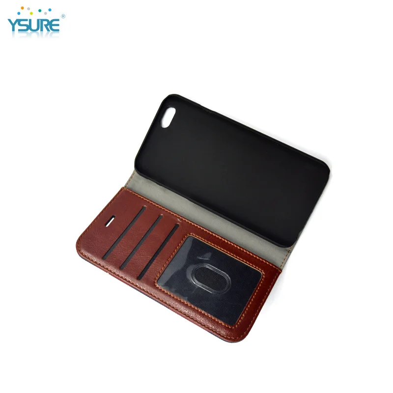 2015 Best Design Hot Sale Denim Grid Pattern Leather Case For Lenovo S850T with Card slots and PVC ID slot