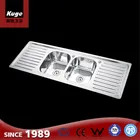 Wholesale double drainer stainless steel kitchen sink long hand made wash basin