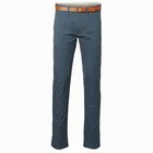 Model Cargo Trousers Stone Blue Double Lips Pocket Slim Fit - Men Chinos Trousers
