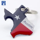 Promotional Personalised American Austin Map Country State Metal Keyring