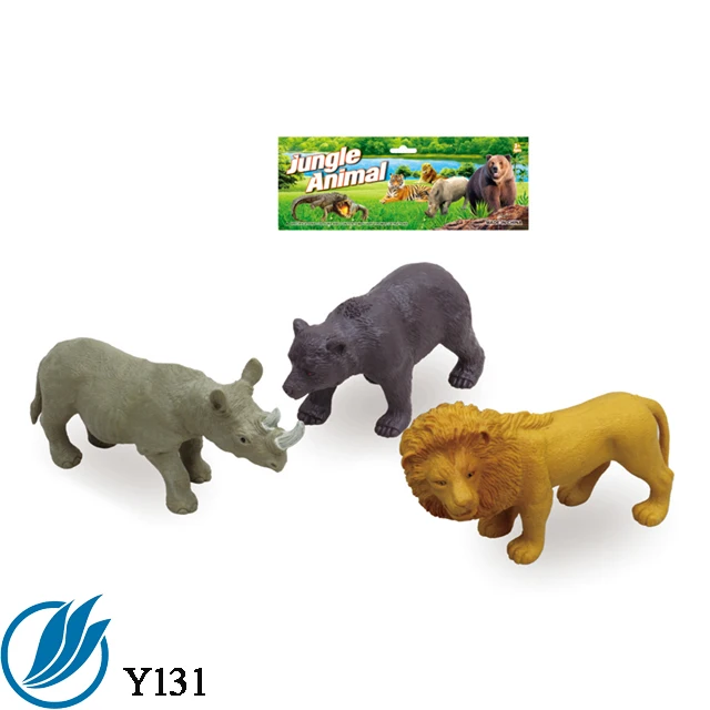 البرية البلاستيك الحيوانات الشكل الأسود والفيلة ، رينوس لعب/PVC الغابة الحيوان اللعب سفاري الحيوانات