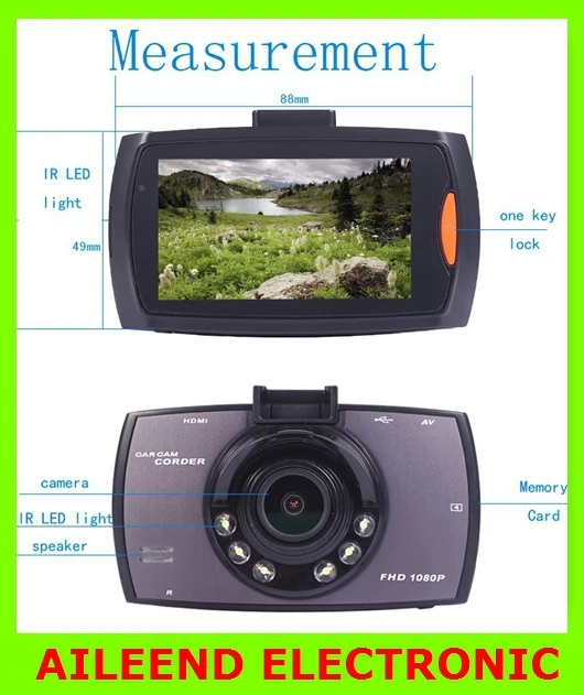 G30 Night Vision Car DVR 1080P 170 Degrees Car Recorder Glass Lens Car Camera DVR Recorder Novatek 96650 With h.264 2.7" Lcd