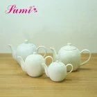 Wholesale china custom hotel restaurant cheap white porcelain ceramic teapot with lid