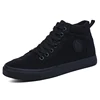 New arrival rubber sole new model high cut canvas shoes for men