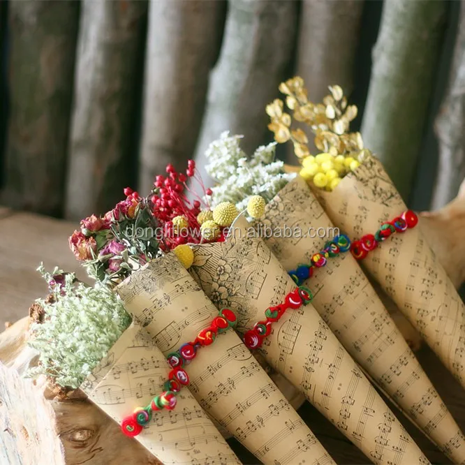 dry natural colorful babys breath or star mini flower bouquet