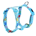 Customized Nylon pet Harness Heat Transfer Pattern Dog Harness Colorful Nylon Dog Harness