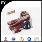 Custom new style digital printing 100% cotton fabric american flag scarf