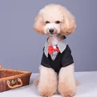 Pet clothes navy suit pet dress gentleman's wear bow tie pet wedding dog clothes