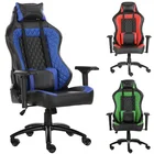 Blue Leather Office Furniture Online Massage Racing Seats Video Gamer Chair