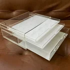 3 layer Custom acrylic false eyelash case cosmetic organizer