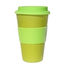 Biodegradable Bamboo Coffee Mug with Slicone Lid & sleeve