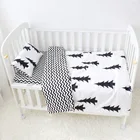 wholesale custom printing black tree pattern printed cotton super soft adult baby crib cot children bedding sets for boy
