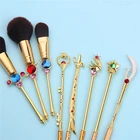 Foundation Eyeshadow Brush Cosmetic Powder Kits Face Make Up Tool with Crystal Top Sailor Moon 8 pcs Metal Makeup Brushes Set