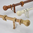 European style 28mm aluminium double curtain rod with accessories in stock