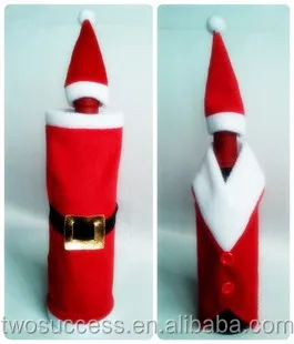1 PCS Christmas Santa Claus Red Wine Bottle Cover Bags Christmas Dinner Table Decoration at home come party decors .jpg