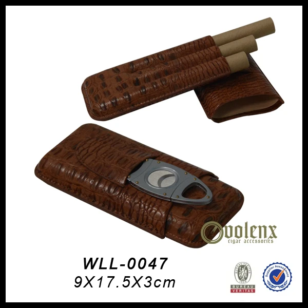 OEM luxury waterproof cigar cases with cigar cutter
