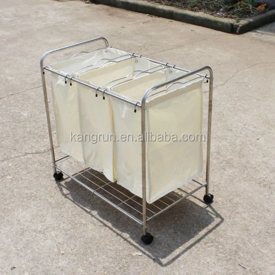 metal laundry cart with wheels dirty clothes storage hampers