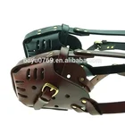Genuine Leather Belgian Malinois anti bite dog leather muzzles