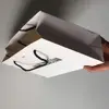 Hot sale luxury white foil logo printing shopping paper bag with black grosgrain ribbon