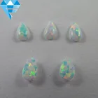 Loose Pear cut jewelry gemstone white synthetic fire opal