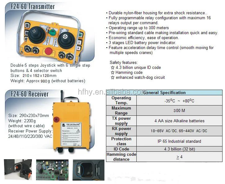 f24-60 起重机 joysitick 无线 telecrane 无线电遥控