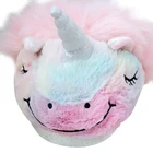 Plush unicorn home animal slipper Stuffed small cute unicorn doll slipper