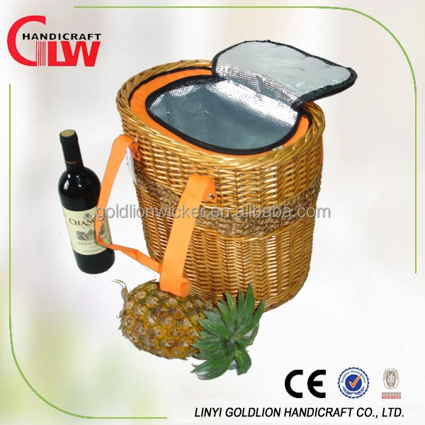 large wicker wine picnic basket wood thanksgiving basket