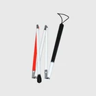 Black handle aluminum mobility folding white cane for vision impaired and blind people