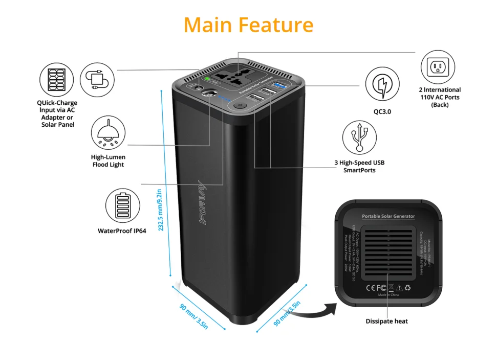 CPAP Battery Power Bank External Battery High Capacity Charger AC Portable Power Bank Home And Outdoor - ANKUX.COM