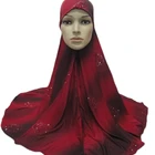 Fashion ombre hijab with floral pattern islamic prayer hijab