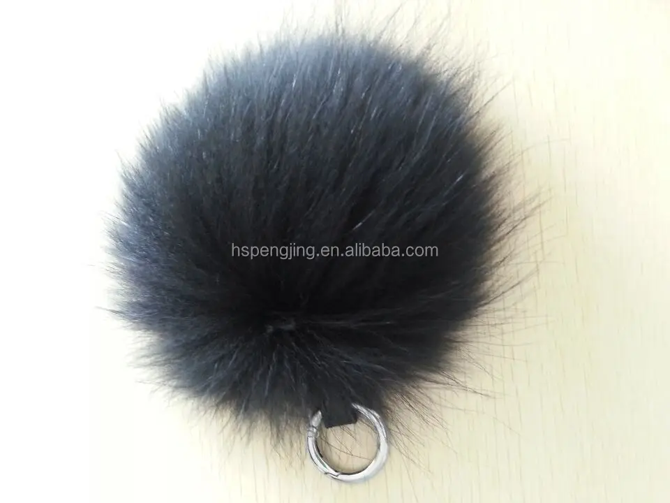 本物のアライグマの毛皮ポンポンまみれ鍵リング/装飾のためのバッグチャーム仕入れ・メーカー・工場