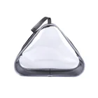 Transparent Waterproof Triangular Cosmetic Bag Portable Travel Toiletry Pouch Clear Vinyl Plastic PVC Zippered Wash Bag