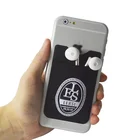 Adhesive microfiber smart mobile phone pocket credit card holder wallet