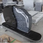 Granite Tombstone Granite Tombstone Western Design Blue Pearl Granite Flower Carved Tombstone