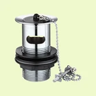 Bathroom rubber cap sink drain new link chain basin waste with solid plug