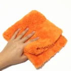 Edgeless Duo-Plush Orange 470GSM 16x16'' Microfiber Car Wash Cloth for Auto Waxing Polishing Removal Detailing Towels