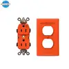 15A 125V orange isolated ground duplex wall socket outlet receptacle