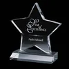 Custom Laser Engraved Star Shaped Clear Acrylic Award with base