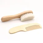 Wholesale Natural Different sizes Baby wooden hair brush and comb set