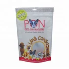 Custom printed empty rabbit food packaging zipper bags with window/lamb combo freeze dried raw pet food bag