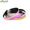 Colorful Crytal Leather Choker Necklace For Women