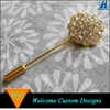 High quality gold rhinestone flower muslim brooch hijab scraf pins for promotion