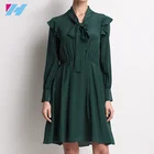 Yihao Wholesale casual dress women ladies fashion solid color plus size tunic long sleeve casual dress