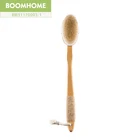 Boomhome quality product wholesale custom logo wooden handled boar brsitles exfoliating bath back brush
