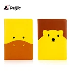 Custom writing notes cute yellow bear leather sewing bound personalized paper book