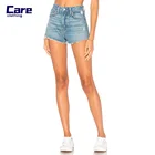 Summer Denim Mid waist cotton Embroidery women sexy shorts